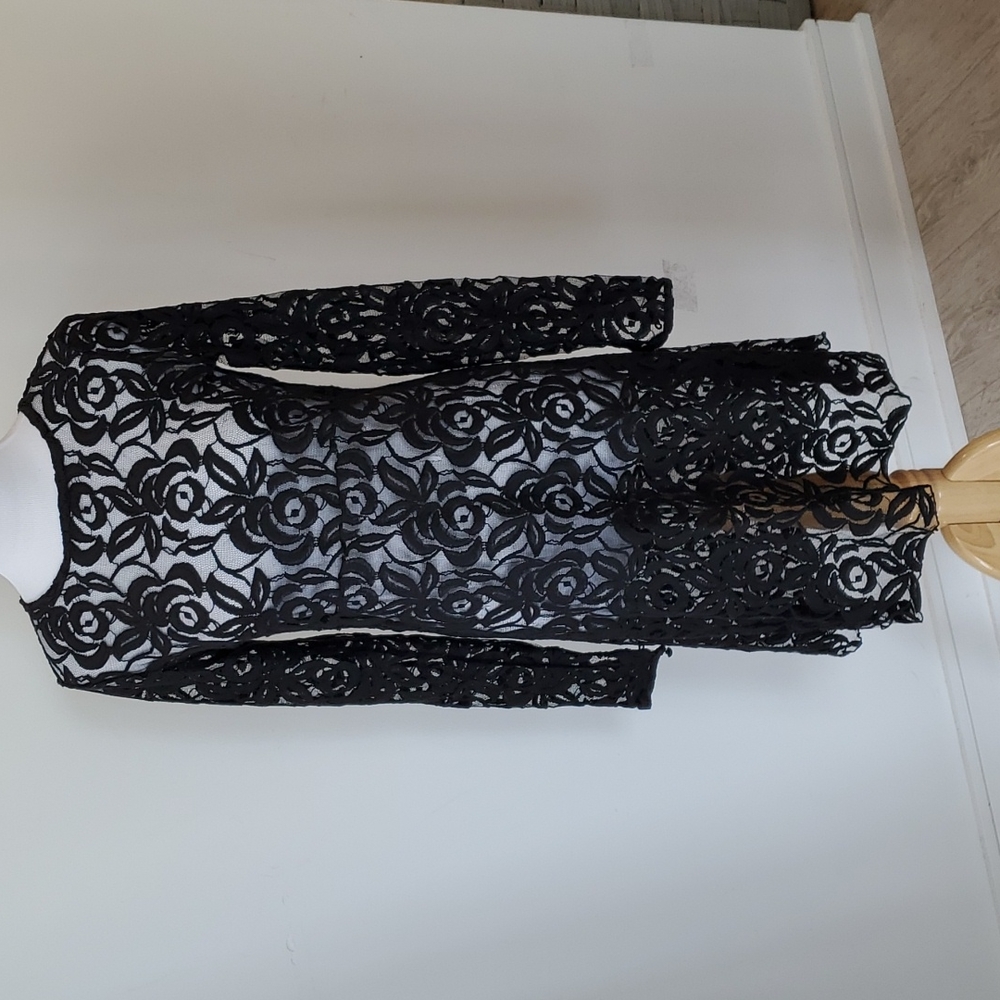 Lace Black Dress - Raindrops - Size M